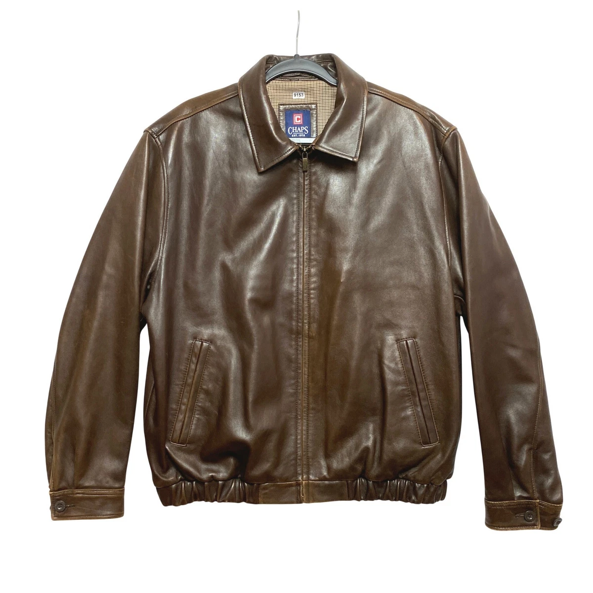 【希少】Chaps Ralph Lauren Leather Jacket Vintage Chaps Ralph Lauren Leather Varsity Jacket Men's Large