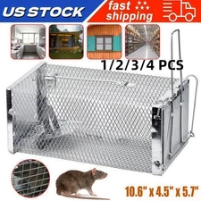 1-4Pack Mouse Trap Rat Trap Rodent Trap Live Catch Cage Easy to Set Up and Reuse
