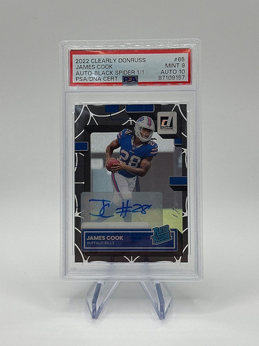 2022 Clearly Donruss - James Cook Auto-Black Spider 1/1 PSA 9 #65