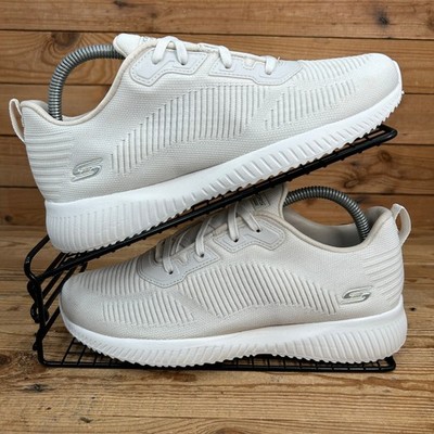 Skechers Turnschuhe Damen Größe UK 6 BOBS Sport Squad beige Strick Komfortschuhe