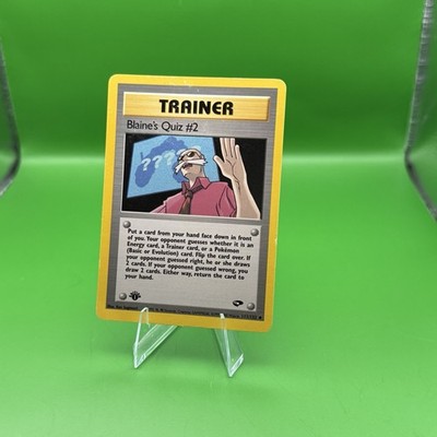 POKEMON BLAINE'S QUIZ #2 111/132 1ST EDITION TRAINER GYM CHALLENGE MP