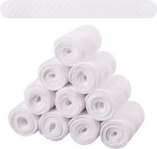 Toulite 10 Pcs Cotton Bra Liners 3 Layer Rectangle Under Medium, White