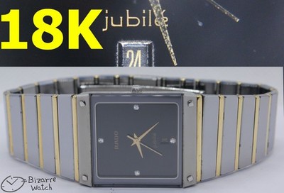 18K Gold 4 Diamanten Titankarbid Armband Rado Jubiläum 27mm 129.0270.3 Uhr