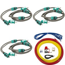 Kicker 47KMPK8 Marine 8awg Amp Power Kit 3 47KMI1 1 Meter RCA Cable