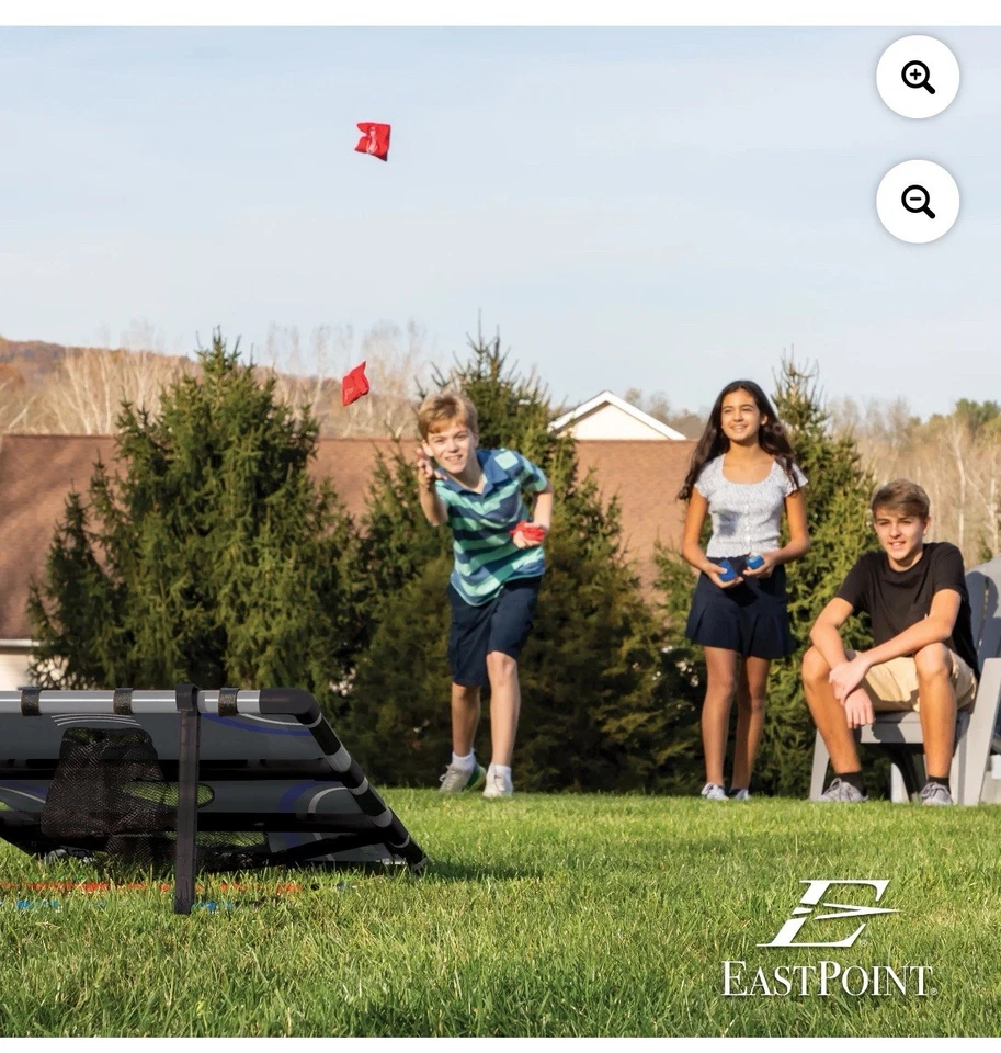 Juego de césped 3 en 1 puerta trasera Cornhole, bola de escalera, lanzamiento de lavadora, plegable Foto 3 de 4