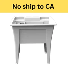 Heavy Duty Garage Utility Laundry Sink 32 In. x 22 In. Polypropylene White New