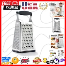 Revolutionary 4-Sided Box Grater with Surface Glide Tech & Ginger Shredder Base