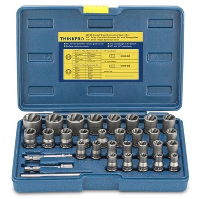 Bolt Extractor Kit, 32PCS Rounded Bolt Remover, Extractor Socket Set for Remo...