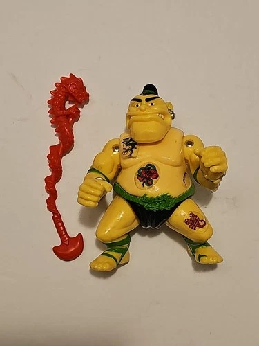 Vtg 1991 TMNT  TATTOO 100% COMPLETE with STAFF Sumo GREAT COND Standswell (B)