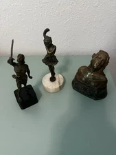 3 Antique Bronze Statues
