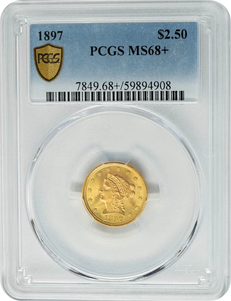 1897 $2 1/2 Gold Liberty $2.5 MS68+ PCGS Secure Single Finest Any Date! 949142-6