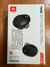JBL Tune 120TWS True Wireless Bluetooth Earbuds Black w/ Charging Case Box