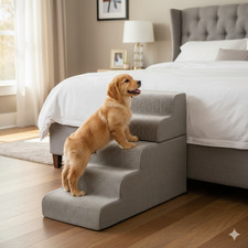 5Step Dog Stairs for High Bed 23.5"Tall Pet Steps Ramp for Small Senior Dogs Cat
