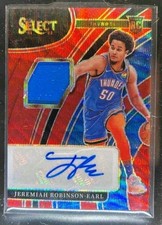 2021-22 Select Jeremiah Robinson-Earl Rookie Jersey Auto Red Wave Prizm RPA OKC