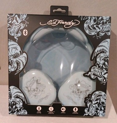Ed Hardy ヘッドホン　エドハーディ Ed Hardy Wireless Headphones Light Blue Bluetooth | eBay