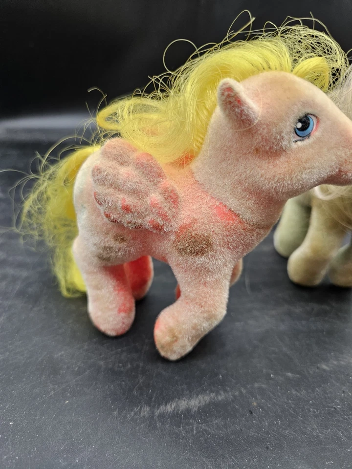 Flocked My Little Pony So Soft Best Wishes G1 Pink Fuzzy Pegasus 1983  Foto 2 de 4