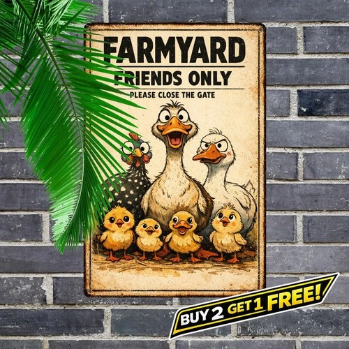 Welcome To The Coop 8x12 Vintage Wall Art Decor Funny Chicken Tin Sign