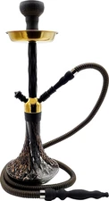 New 21" Pharaohs Elta Hookah Set with Glow in the Dark Base Sandstorm Gold/Black