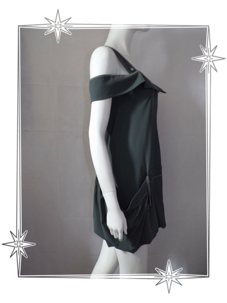 Robe D'été Fantaisie MCP MC Planet - Taille 36 - Couleur Gris/kaki - Bretelles - État Très Bon Occasion