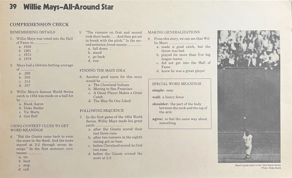 Willie Mays Autographed Signed 9x14 News Clip Photo SF Giants PSA 1979  - Image 2 of 2