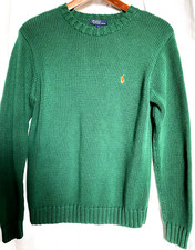 VTG Vintage Japan POLO RALPH LAUREN Cable Knit Sweater Navy Men s Size Large L