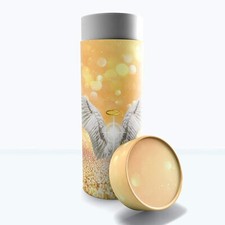 Guardian Angel Wings Golden Cremation Urn Biodegradable Scattering Tubes, Medium