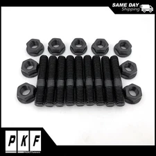 Exhaust Manifold STUDS Hardware Kit For Honda Acura B/D Series BLACK