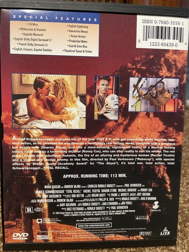 Total Recall Arnold Schwarzenegger Sharon Stone Movie (DVD, 1990) Adventure - Picture 2 of 3