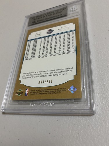 2000 Upper Deck Legends Master Collection Isiah Thomas Beckett Graded BGS 9 MINT - Picture 8 of 8