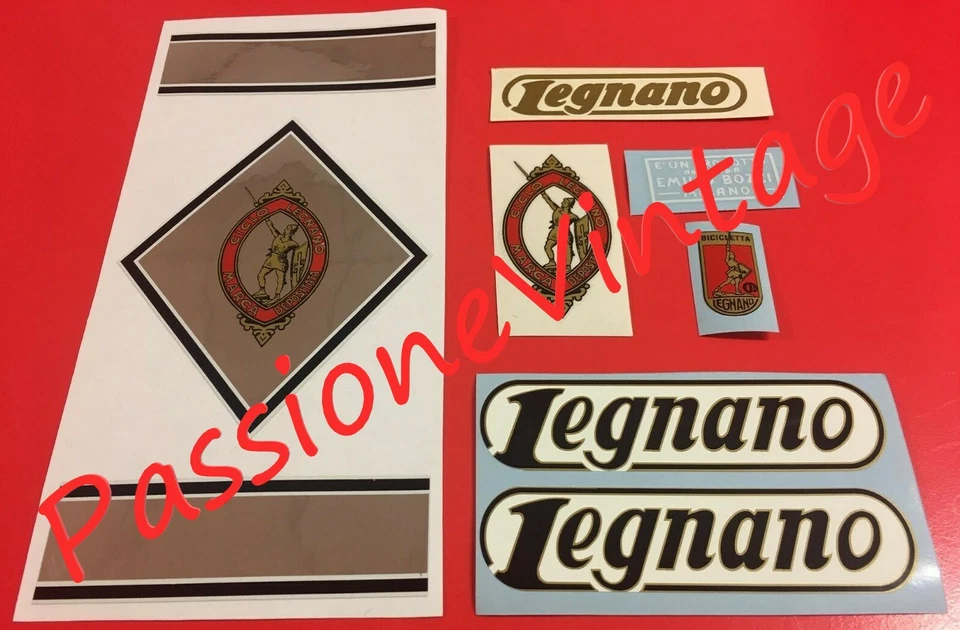 LEGNANO da PASSEGGIO uomo/donna telaio rosso kit decalcomanie/adesivi/stickers