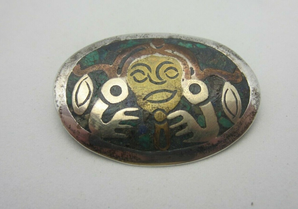 アクセサリー antique vintage old silver mexico indian Vintage Mexico 1930's Silver Coffee Bean 10Link Bracelet Sz7