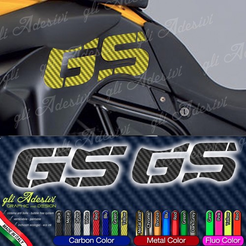 2 Stickers Side Tank Motorcycle BMW F 800 GS Adventure Carbon Fluorescent Metal - Photo 1 sur 1