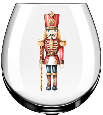 x12 Nussknacker Weihnachten Glas Vinyl Aufkleber Farbe xc735