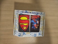 DC Comics Originals SUPERMAN 2 Pc. Glassware Set 16oz - Open Box
