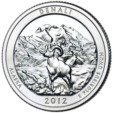 2012 S Denali  NP Quarter. ATB Series Uncirculated From US Mint roll.  RARE