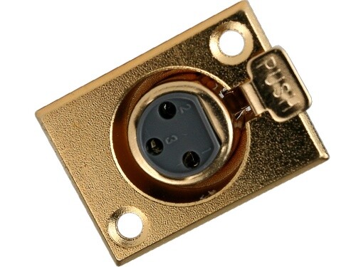 Mwave Buchse female 3 polig gold dreipolige XLR Buchse schrge Lcher B-Ware 1790₽