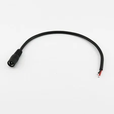 1pcs DC Tip Power Socket Connector 5.5 x 2.1mm Pigtail Cable Cord Straight 25cm