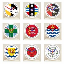 English County Flags On a Clock With Your Town / City Around Edge, Stand or Wall