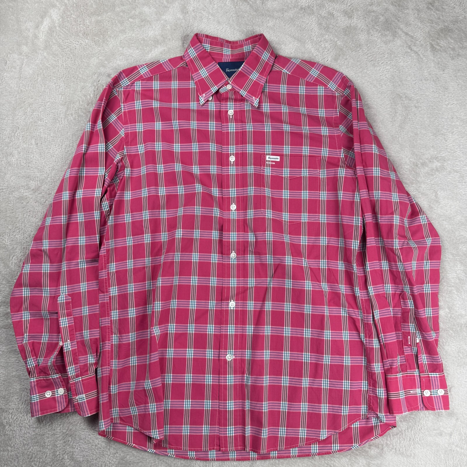 Faconnable Classique Plaid Button Down Long Sleev… - image 1