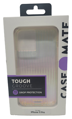 Case-Mate Tough Groove Case for iPhone 11 Pro 5.8'' 2019, Clear Iridescent