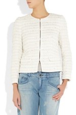 J.CREW COLLECTION Size 2 Collarless lady jacket in hologram boucle-tweed 398