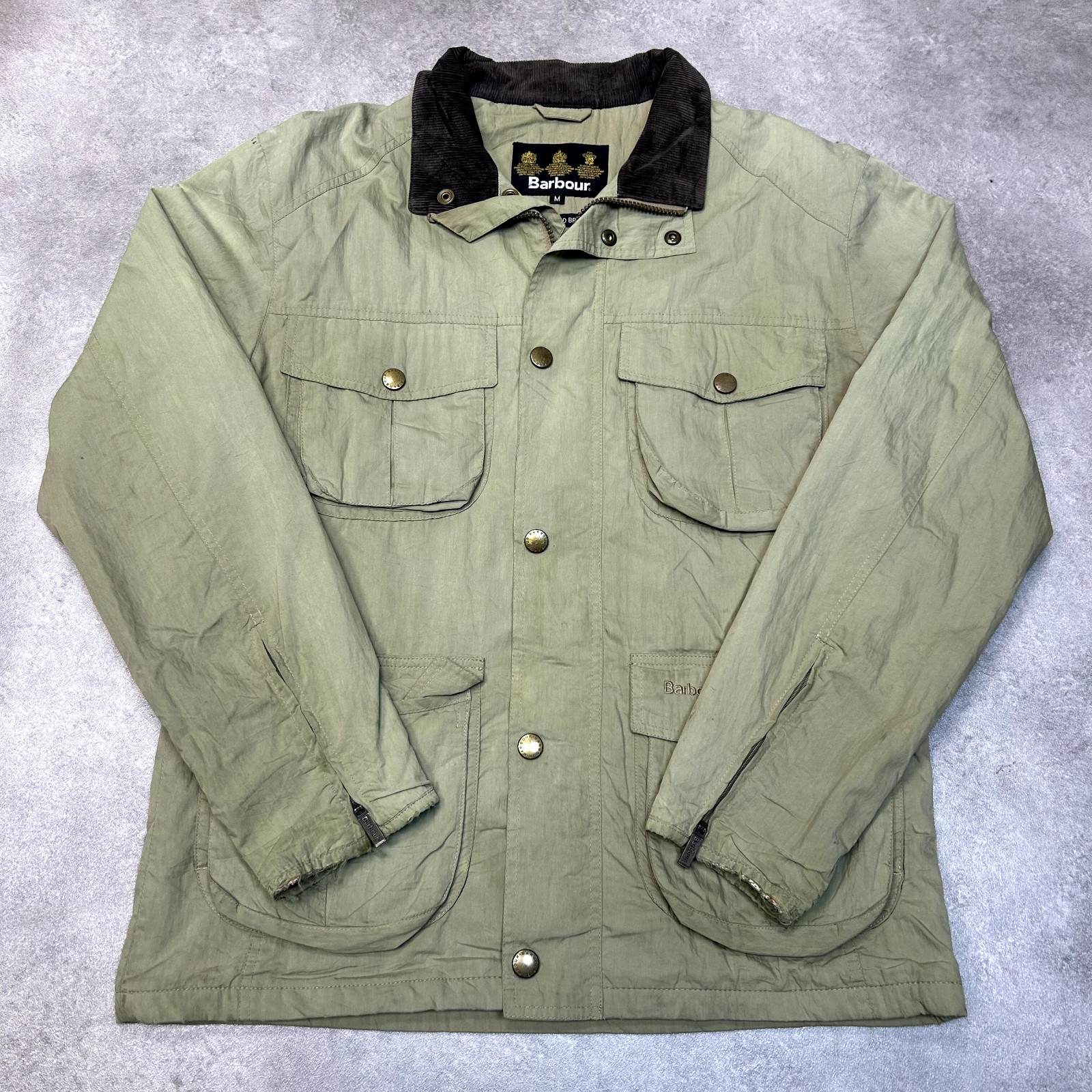 Barbour Jacket Mens Medium Waterproof & Breathable Hiking Coat, Beige
