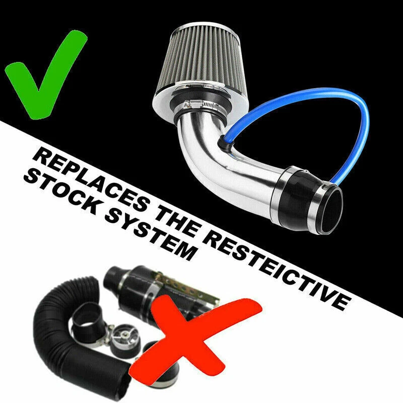 Filtro de admisión de aire frío tubo inducción sistema de manguera de flujo de potencia conjunto de accesorios para automóvil Foto 4 de 4