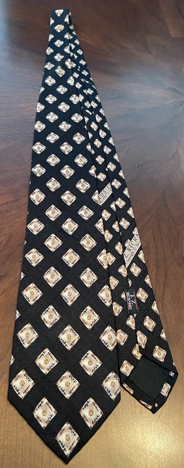 Nordstrom By J.z Richards Black Orange Hand Made 100% Silk Men’s Neck Tie Usa - Image 3 of 4