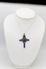 ANTIQUE LAPIS CROSS LATE 1800's MADE OF SILVER & LAPIS LARGE CROSS #3 — photo 7