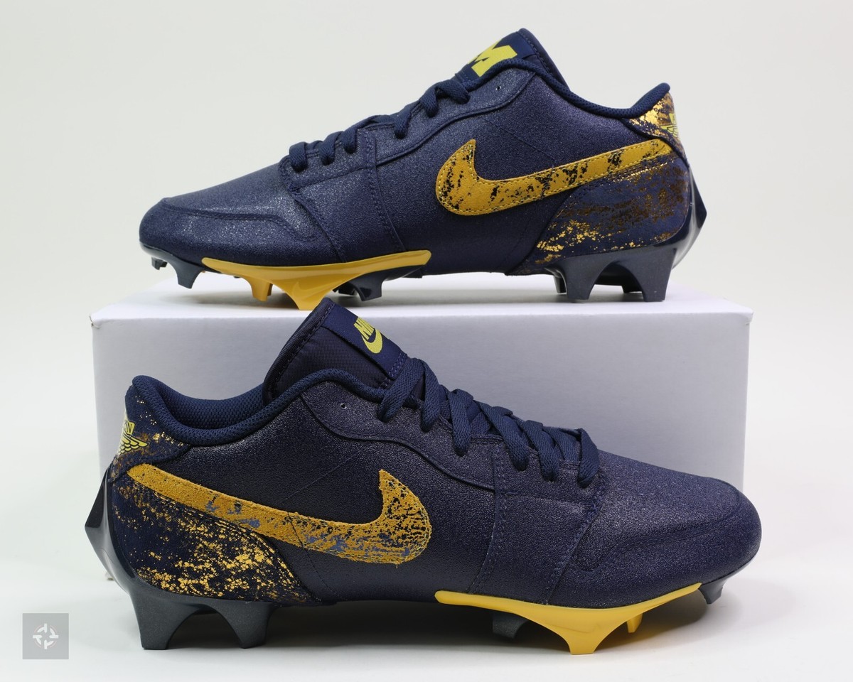 Jordan Vapor‎ Speed 2 3/4 TD Michigan Wolverines Football Cleats Navy Yellow 10 Nike Jordan 10 Mid Superbad Michigan Wolverines PE Promo  main image 2