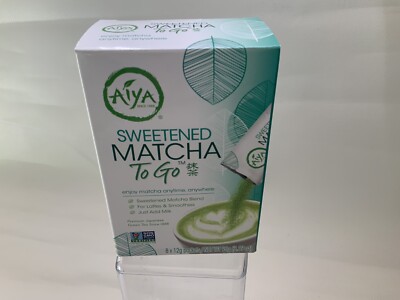 Aiya Japanese Sweetened Matcha to Go - Matcha Green Tea Powder 8x12g Packets/96g