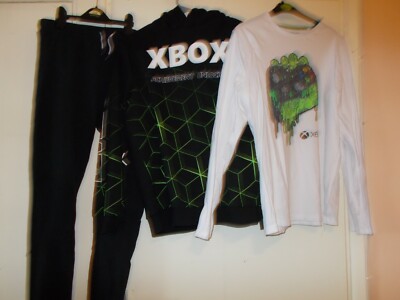 C&A Boys Xbox Hoodie T-shirt Joggers Set Age 14-15 UK