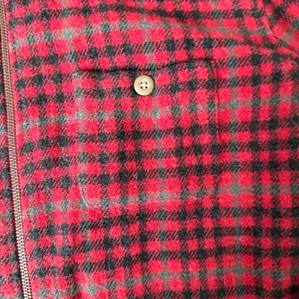 Chaqueta Woolrich Mujer Extra Grande XL Roja Negra Mackinaw Cremallera Completa Damas Foto 4 de 4