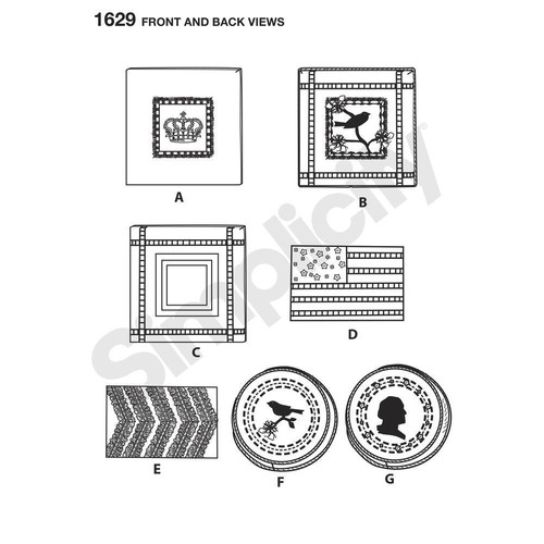 ALMOHADA RECTANGULAR CUADRADA DE DECORACIÓN DEL HOGAR SIMPLICITY PATRÓN DE COSTURA 1629 - Imagen 4 de 10